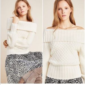 NWOT anthropologie delicate ivory sweater
